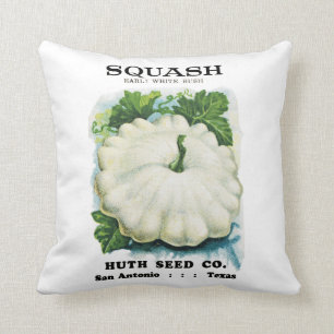 Squash Seed Packet Label Throw Pillow