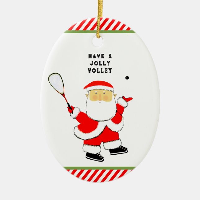 Squash Sports Collectable Ceramic Ornament (Front)