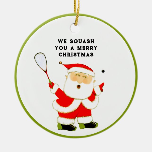 Squash Sports Collectible Ceramic Ornament (Front)