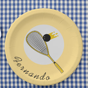 Squash Theme Player or Coach Birthday Party Paper Plate