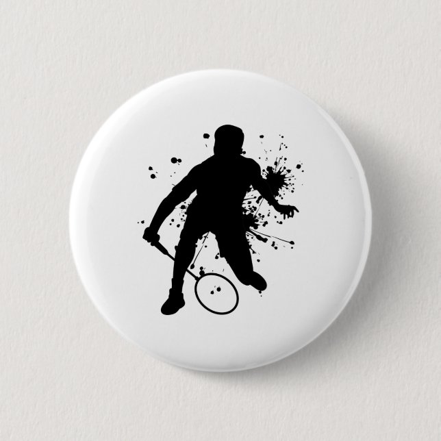 Squash Women's Badminton Player For Men  2 Inch Round Button (Front)