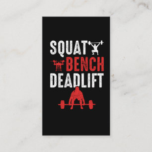 Squat Bench Deadlift Gym Workout Powerlifting Business Card