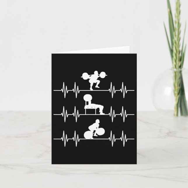 Squat Bench Deadlift Heartbeat Powerlifting  Card (Front)