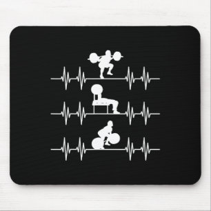 Squat Bench Deadlift Heartbeat Powerlifting Mouse Pad