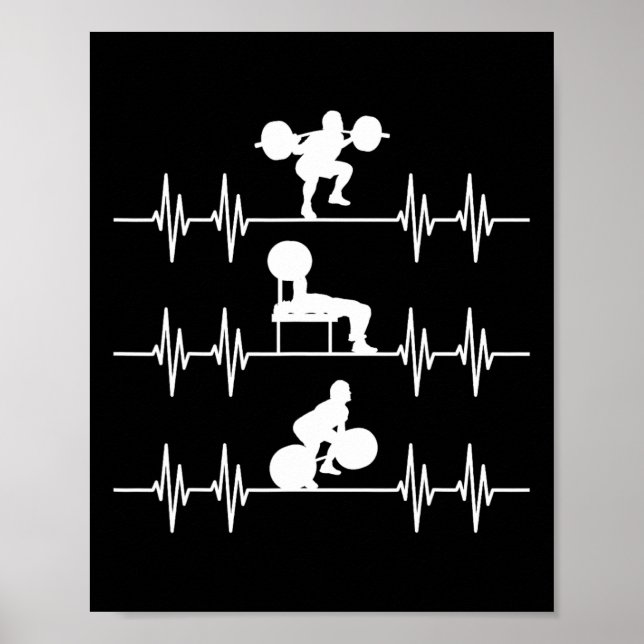 Squat Bench Deadlift Heartbeat Powerlifting  Poster (Front)
