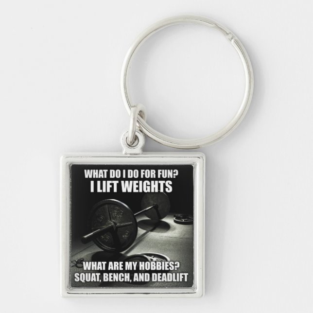 Squat, Bench, Deadlift - Powerlifting Motivational Keychain (Front)