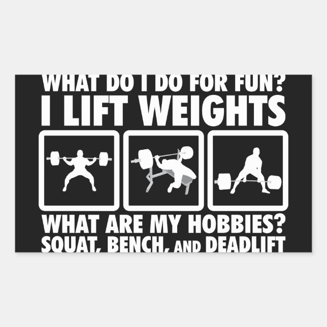 Squat, Bench, Deadlift - Powerlifting Motivational Sticker (Front)