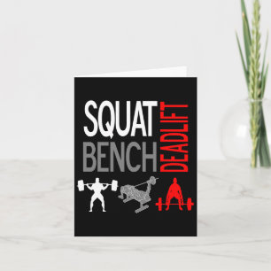 Squat Bench Deadlift T Shirt Gym Weightlifting Tee Card