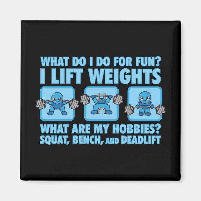Squat, Bench Press, Deadlift - Hobbies - Kawaii Magnet (Front)