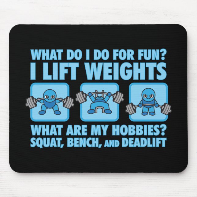 Squat, Bench Press, Deadlift - Hobbies - Kawaii Mouse Pad (Front)