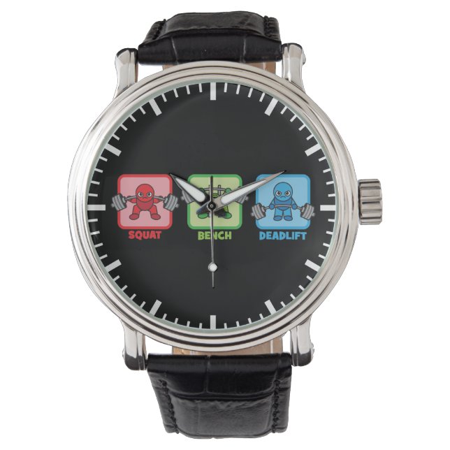 Squat, Bench Press, Deadlift - Kawaii Powerlifter Watch (Front)