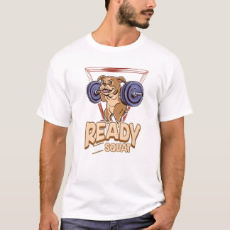 Squat Bulldog Weightlifting Funny Gym English Bull T-Shirt