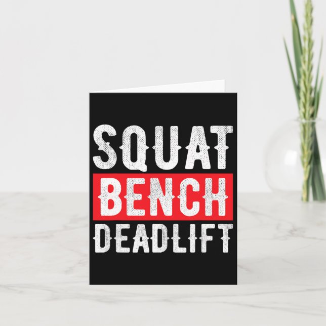 Squat Deadlift Bench Bodybuilding Weight Training  Card (Front)