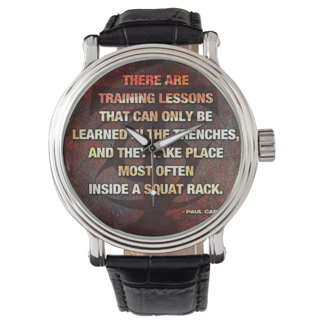 Squat Rack Trenches - Gym Workout Inspirational Watch (Front)
