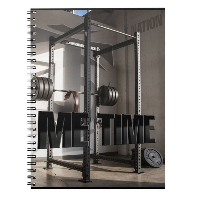 Squat Rack Workout Motivation - Me Time - Gym Notebook (Front)