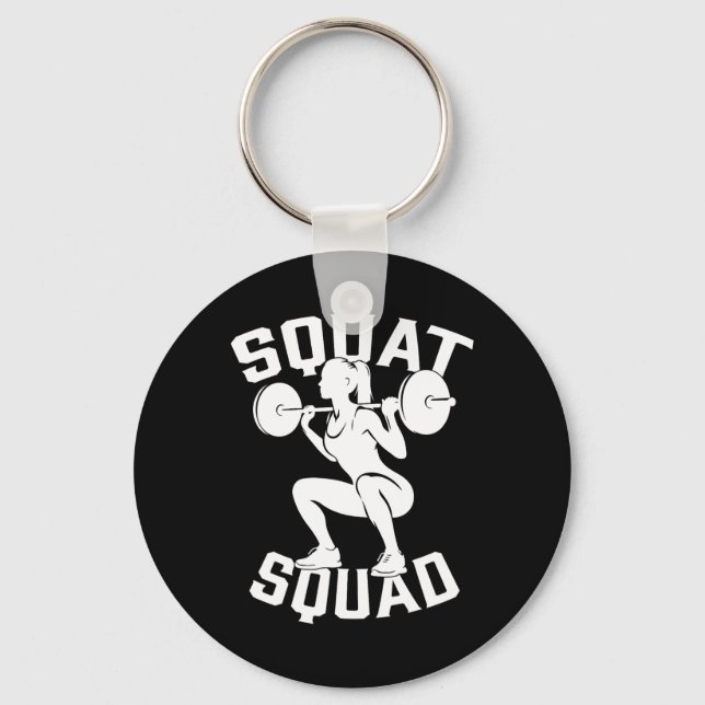 Squat Squad Workout Partner Trainer Coach Bodybuil Keychain (Front)