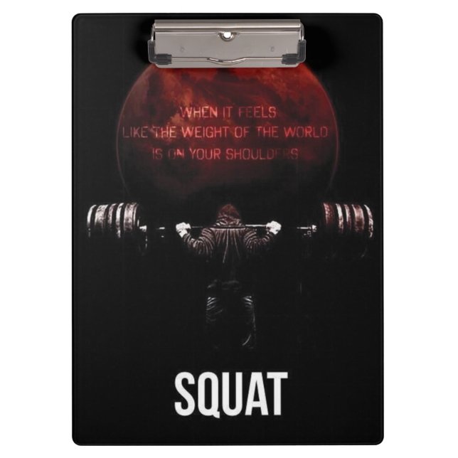 SQUAT - Workout Motivation Clipboard (Front)