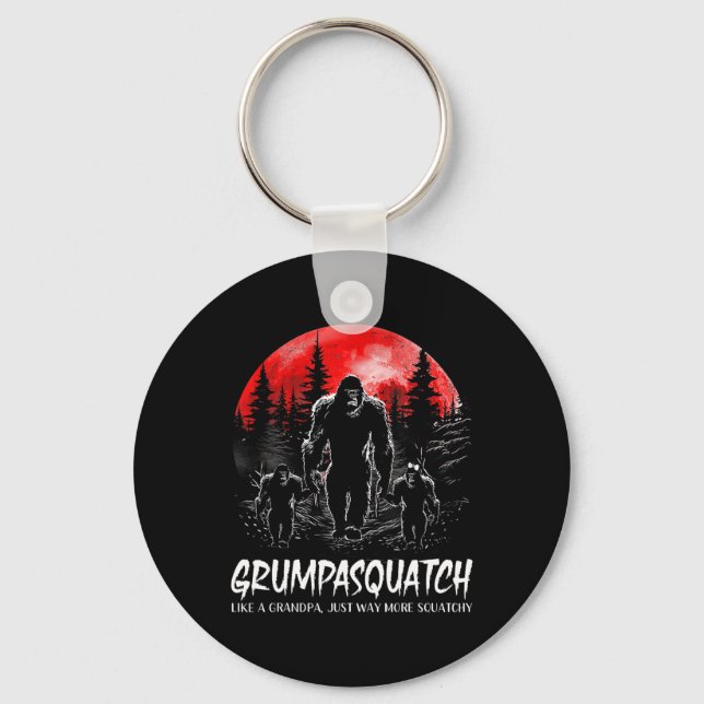 Squatch Funny Bigfoot Dad Sasquatch Yeti Fathers D Keychain (Front)