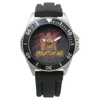 Squatch GQ  Men's Stainless Steel Black Watch