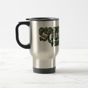Squatch Hunter - Camo Pattern Travel Mug