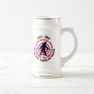 squatch hunting permit beer stein