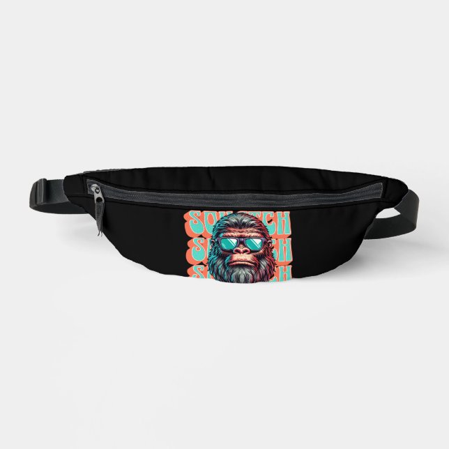 Squatch in Sunglasses with Vintage Text Fanny Pack (Front)