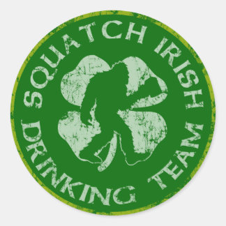 Squatch Irish Drinking Team Classic Round Sticker