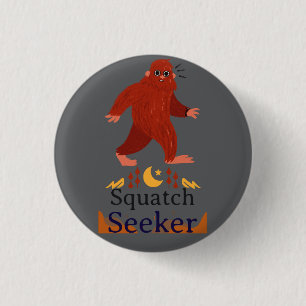 squatch seeker big foot 1 inch round button