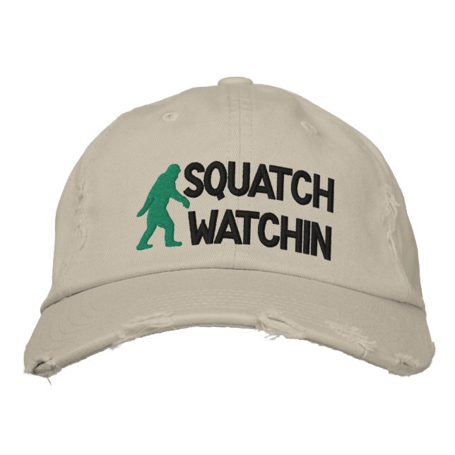 Squatch watchin embroidered hat (Front)