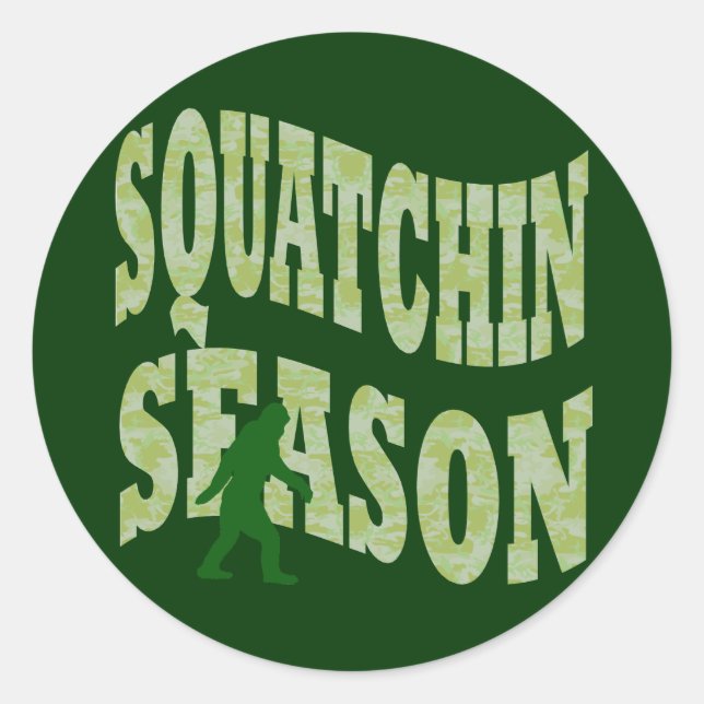 Squatchin Season Classic Round Sticker (Front)