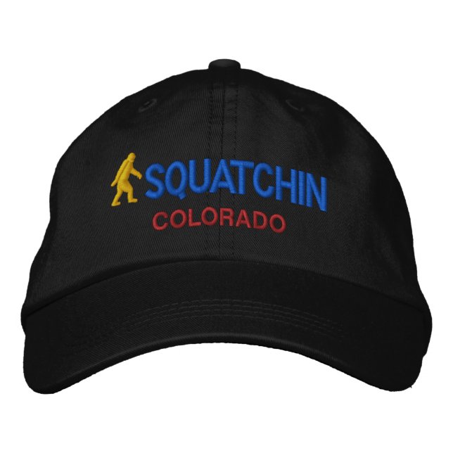 Squatchin & your state personalized embroidered hat (Front)