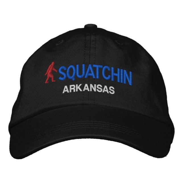 Squatchin & your state personalized embroidered hat (Front)