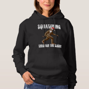 Squatching Through The Snow Christmas Bigfoot Sant Hoodie