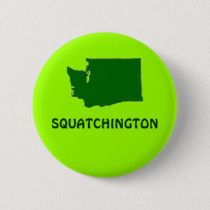 Squatchington Washington State Silhouette 2 Inch Round Button