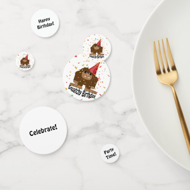 Squatchy Birthday Cute Sasquatch Confetti (Group)