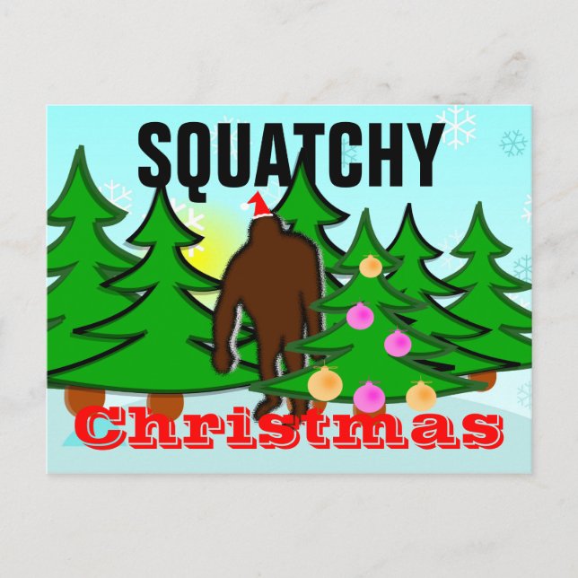 Squatchy Christmas Squatch Postcard (Front)