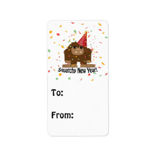 Squatchy New Year Label