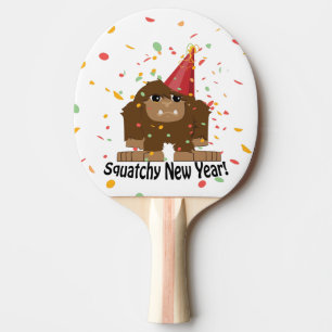 Squatchy New Year Ping Pong Paddle