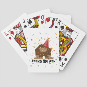 Squatchy New Year Playing Cards