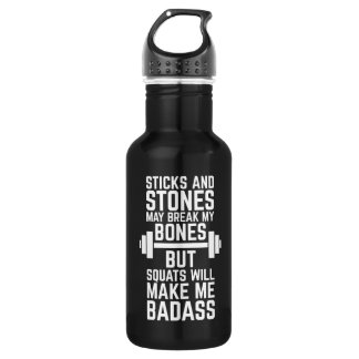 Squats Will Make Me Badass Gym Quote 532 Ml Water Bottle