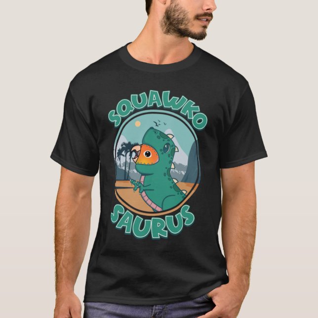 Squawkosaurus Rex Parrot I Green Cheek Pineapple C T-Shirt (Front)