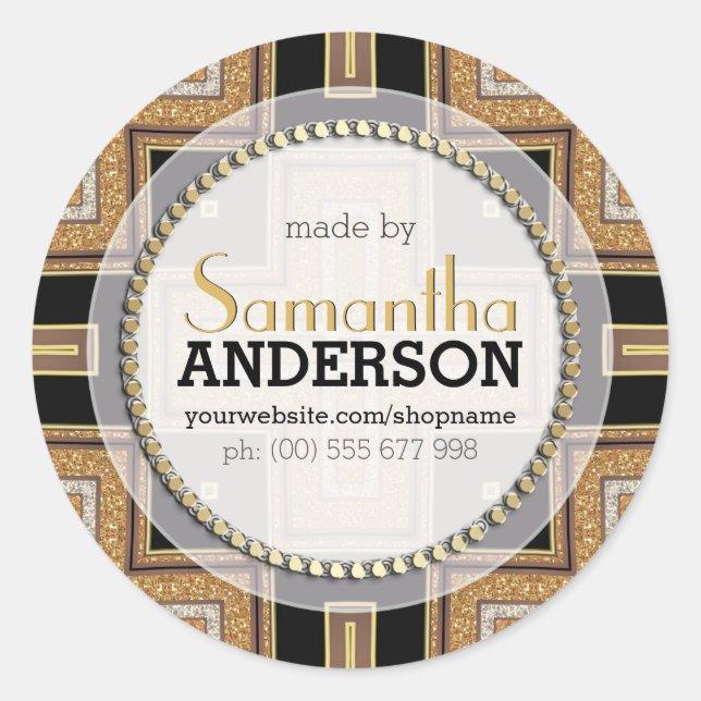 Squazo Art Déco Or Noir Fait Par Stickers Étiquett (Devant)