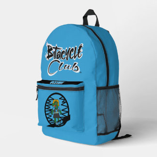 Squeak Blue Black Printed Backpack
