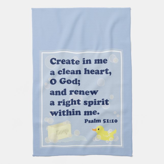 Squeaky Clean Rubber Duckie Hand Towel (Vertical)