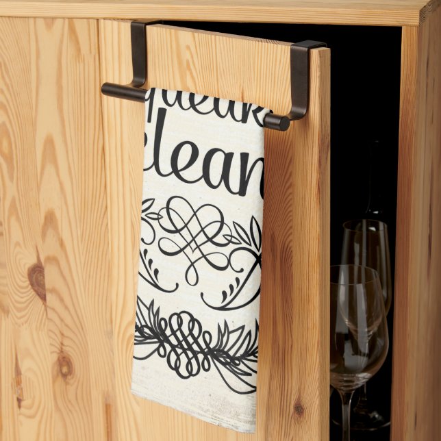 Squeaky Clean Vintage Retro Dish Towel (Thirds Fold)