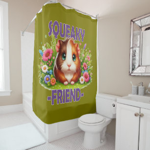 Squeaky Friend pun. Cute Baby Guinea Pig cartoon