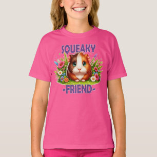 Squeaky Friend pun. Cute Baby Guinea Pig cartoon T-Shirt
