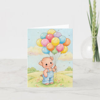 Squeal with Delight on Birthday Card