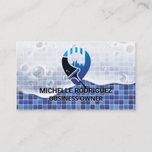 Squeegee City Cleaner Logo   Maid Janitorial Business Card