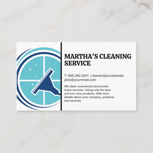 Squeegee Window | Maid Cleaners Business Card (Front)